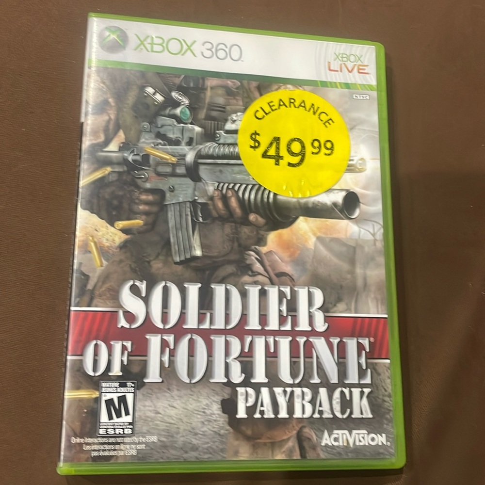 Xbox 360 Soldier of Fortune Payback Shooter Game